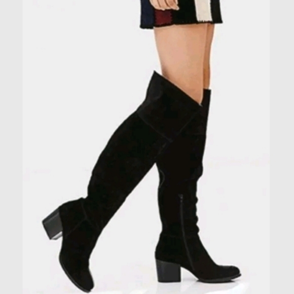 Steve Madden Shoes - Steve Madden Orbela Black Suede OTK Boots 8